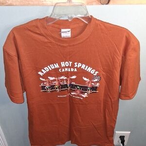 Radium Hot Springs Canada Men's T-Shirt - Orange, Size Med